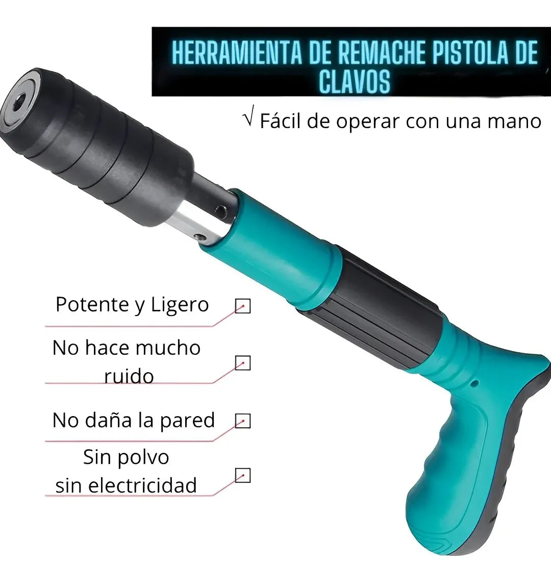 🔥 PISTOLA DE CLAVOS PROFESIONAL + 200 CLAVOS GRATIS + PAGO CONTRA ENTREGA
