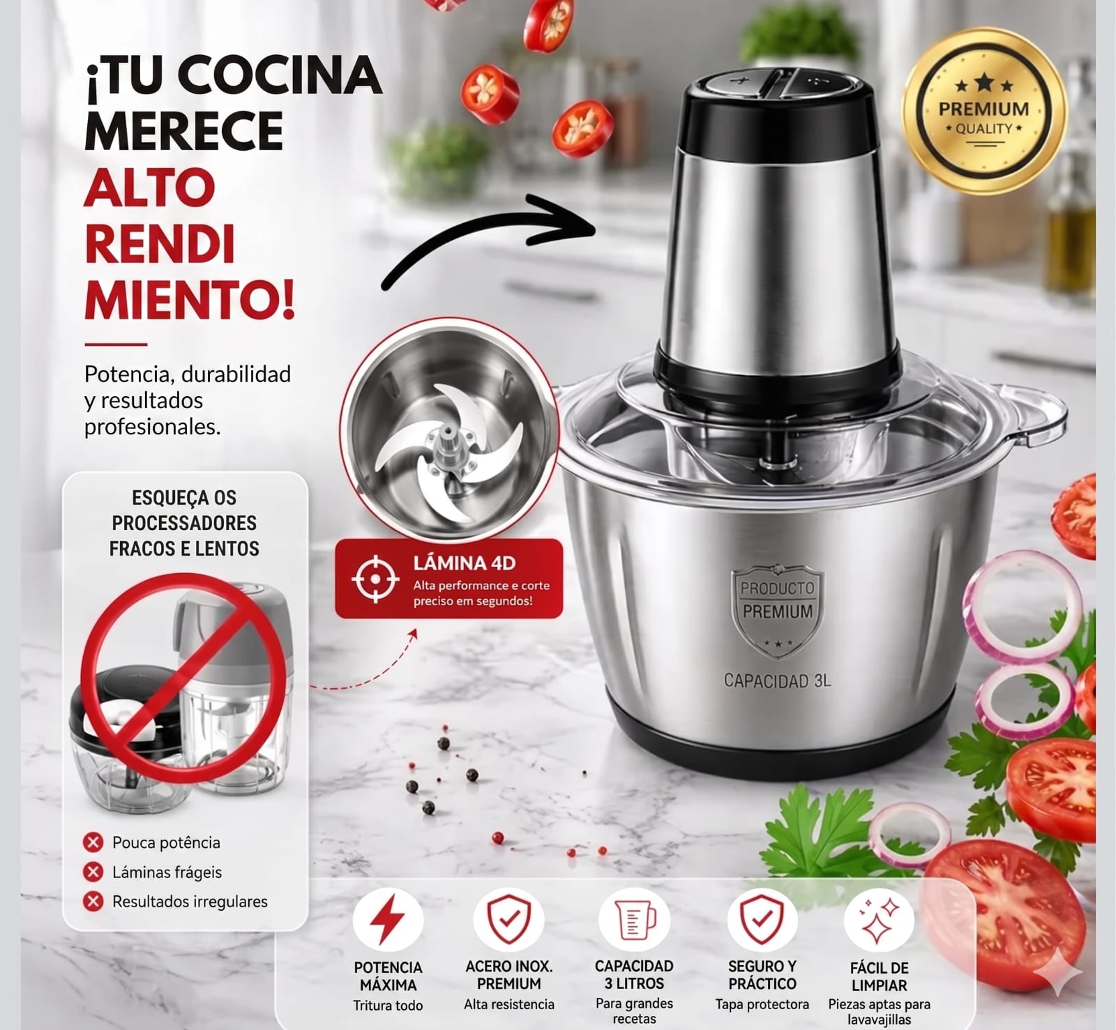 ⏳ Cocina más rápido y ahorra tiempo todos los días 🚚 Envío Gratis + Pago Contra Entrega