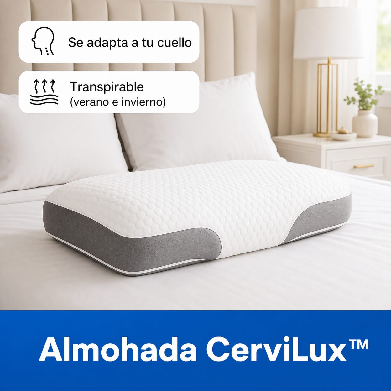 🔥 Promoción Exclusiva: Paga 1 y lleva 4 – Almohada CerviLux™ – Alivio cervical desde la primera noche